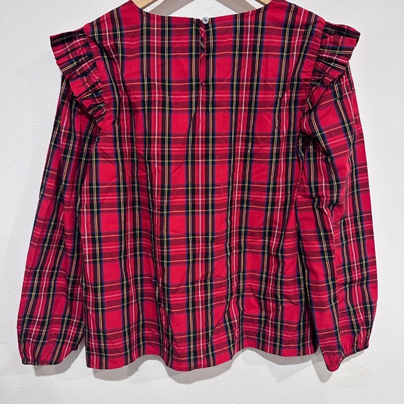 J. Crew Tartan ruffle-trim woven top - Picture 5 of 6